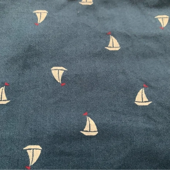 Uniqlo Blue Sailboat Print Flat Front Chino 100% Cotton Shorts Size 10 - Picture 8 of 8